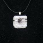 Canoe Glass Pendant on Blac..