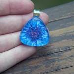 Blue Flower Burst Pendant o..