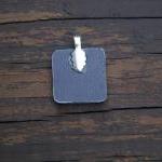 Iris Pendant on Black Cord 