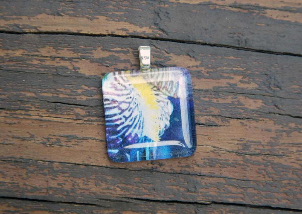 Iris Pendant on Black Cord 