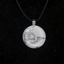 Angel Pendant on Black Cord