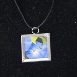 Morning Glory Pendant on Black Cord