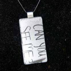 Can You See Me Pendant on Black Cord