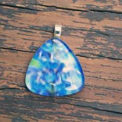 Blurry Purple Flower Pendant on Black Cord 